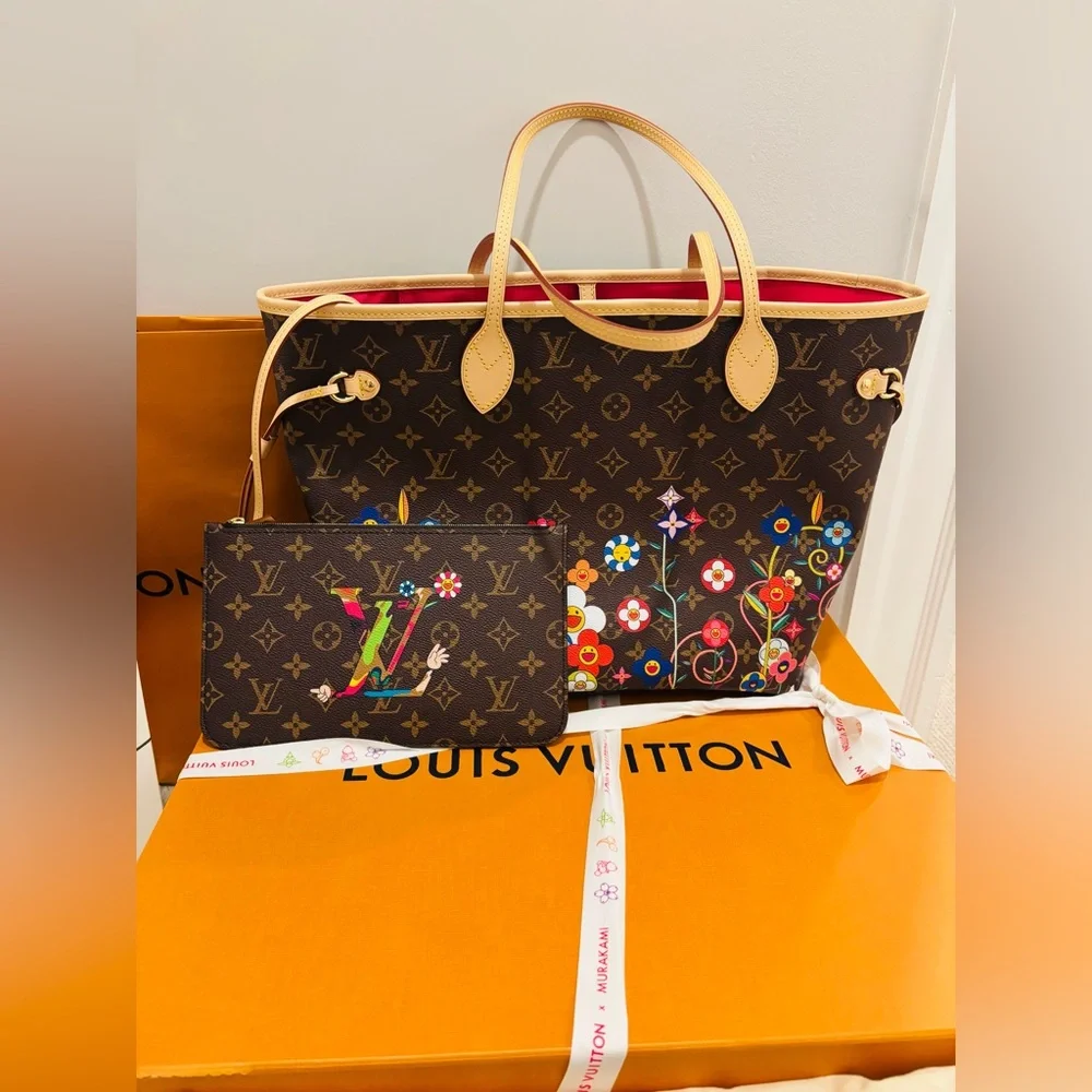 ***SOLD *** Louis Vuitton x Murakami 2025 Superflat Neverfull MM Bag- NWT - Picture 4 of 16